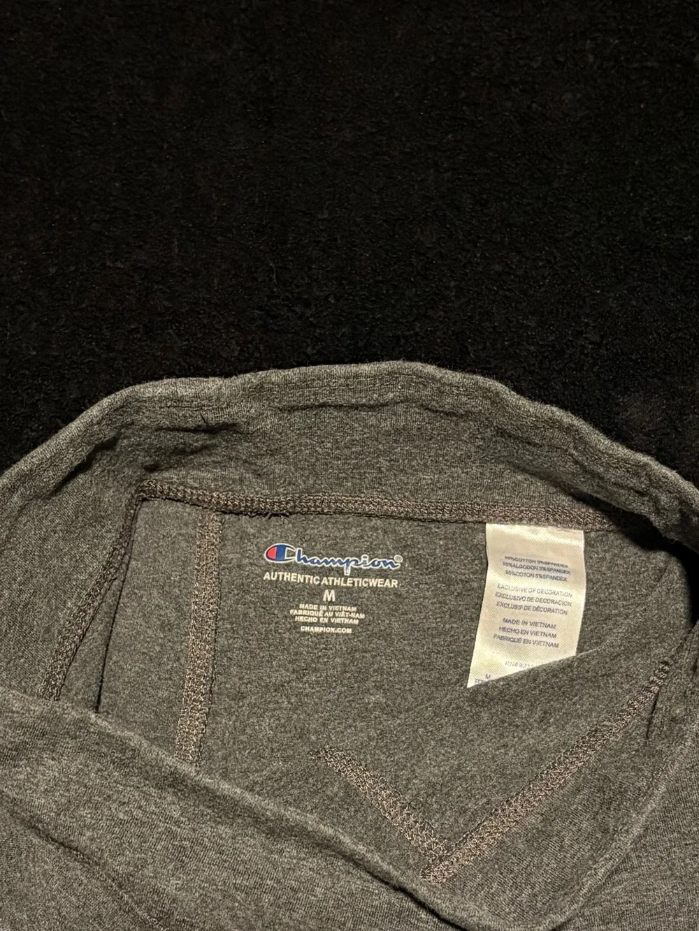 Champion Leg script logo gray leggings size girls medium 21” inseam VGC